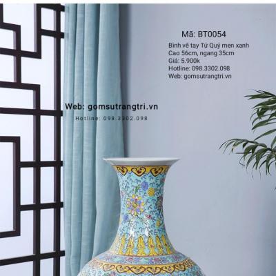 Bình vẽ tay Tứ Quý